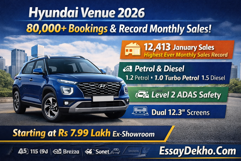 New Hyundai Venue 2026 Becomes a Sales Sensation – 80,000+ Bookings & Record Monthly Numbers