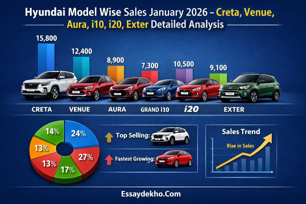 Hyundai Model Wise Sales January 2026 – Creta, Venue, Aura, i10, i20, Exter Detailed Analysis