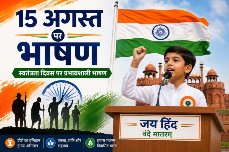15 अगस्त पर भाषण 2026 | छात्रों, शिक्षकों और समारोह के लिए बेहतरीन भाषण