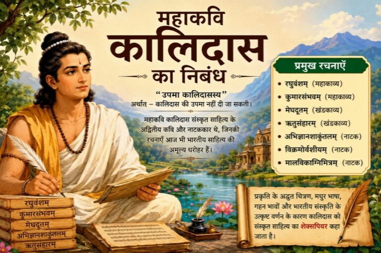 महाकवि कालिदास का निबंध (3000+ शब्द) | जीवन परिचय, रचनाएँ, साहित्यिक योगदान